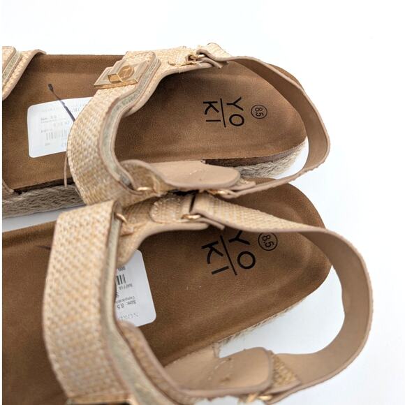 Yoki Chiara 20 Platform Espadrille Double Strap Sandals Raffia Size US8.5 EU39 - Picture 7 of 9